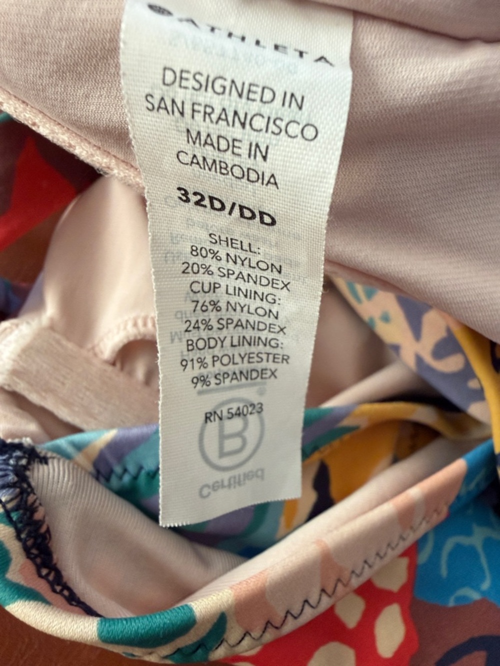 Athleta Multicolor Floral Swim Camisole - Red, Peach, Blue, Green. - Picture 8 of 8